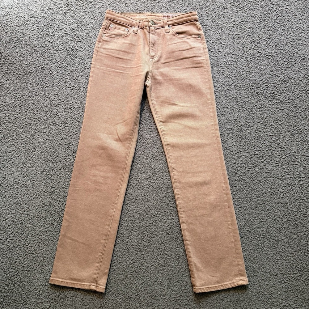 AG Adriano Goldschmied The Isabelle High Rise Straight Crop Pink Mauve Jeans 25R
